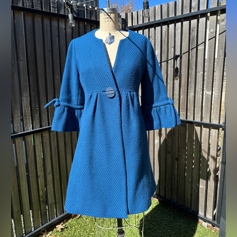 Tabitha Anthropologie Retro Wool Blue Coat/ size 2